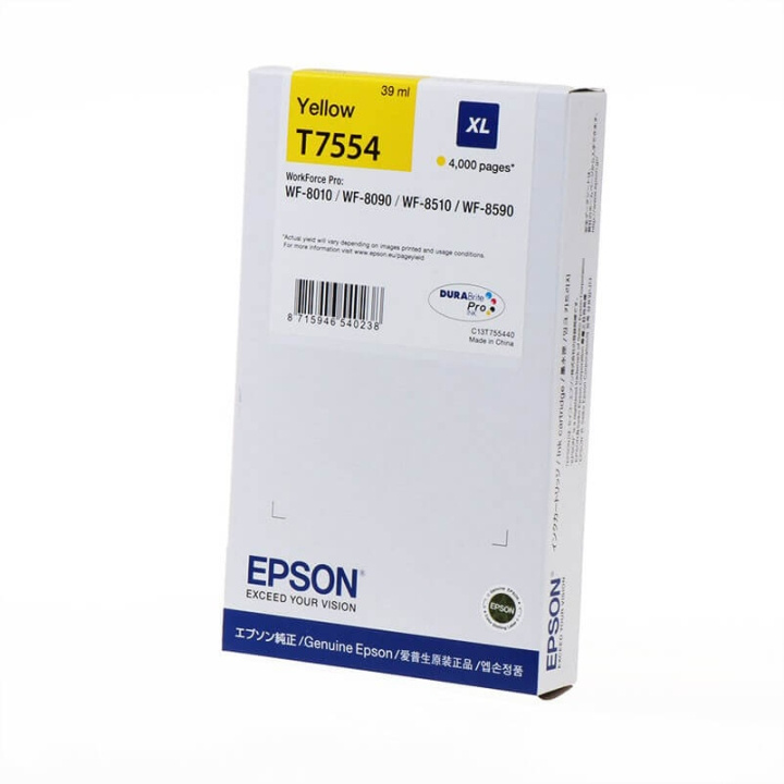 Ink C13T755440 T7554 XL Yellow in de groep COMPUTERS & RANDAPPARATUUR / Printers & Accessoires / Inkt & Toner / Inktpatronen / Epson bij TP E-commerce Nordic AB (C26865)