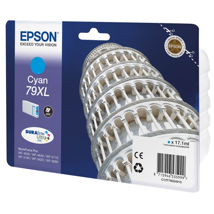 Ink C13T79024010 79XL Cyan, Tower of Pisa in de groep COMPUTERS & RANDAPPARATUUR / Printers & Accessoires / Inkt & Toner / Inktpatronen / Epson bij TP E-commerce Nordic AB (C26870)