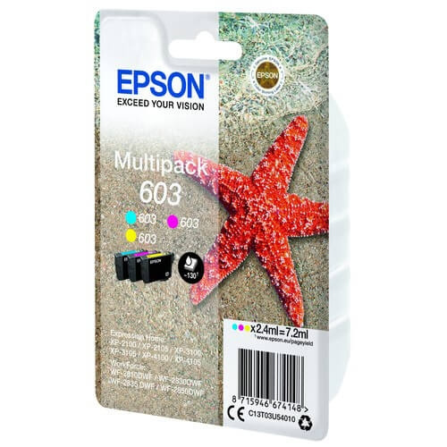 Ink C13T03U54010 603 Multipack, Starfish in de groep COMPUTERS & RANDAPPARATUUR / Printers & Accessoires / Inkt & Toner / Inktpatronen / Epson bij TP E-commerce Nordic AB (C26899)