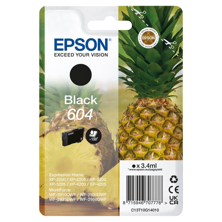 Ink C13T10G14010 604 Black, Pineapple in de groep COMPUTERS & RANDAPPARATUUR / Printers & Accessoires / Inkt & Toner / Inktpatronen / Epson bij TP E-commerce Nordic AB (C26916)