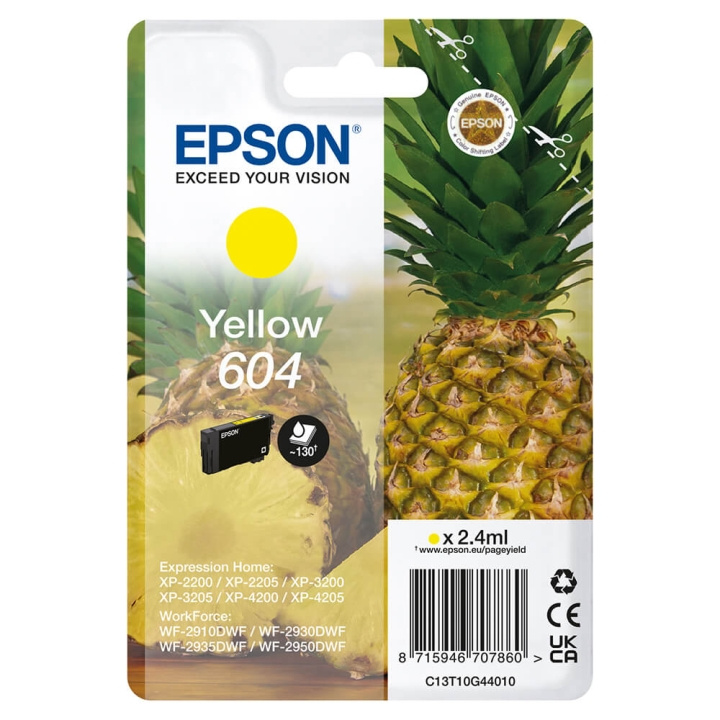 Ink C13T10G44010 604 Yellow, Pineapple in de groep COMPUTERS & RANDAPPARATUUR / Printers & Accessoires / Inkt & Toner / Inktpatronen / Epson bij TP E-commerce Nordic AB (C26919)