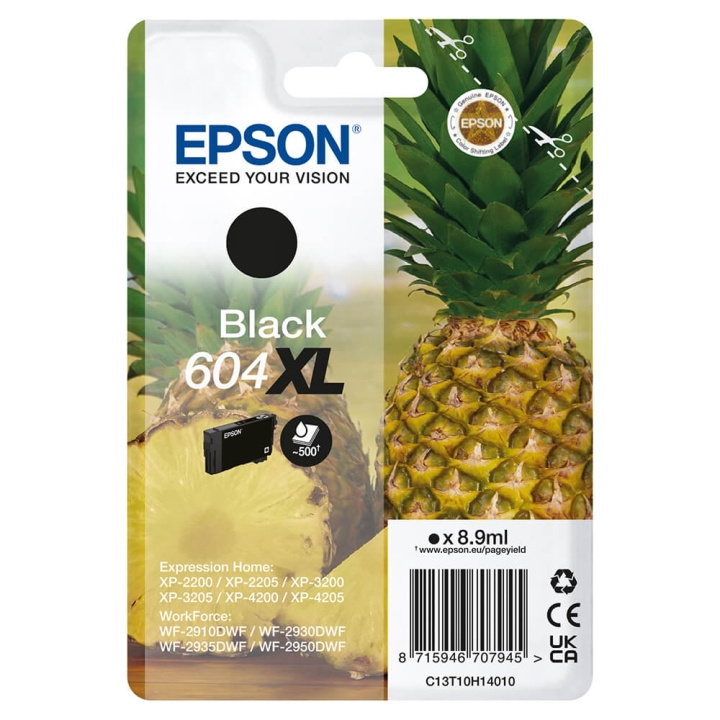 Ink C13T10H14010 604XL Black, Pineapple in de groep COMPUTERS & RANDAPPARATUUR / Printers & Accessoires / Inkt & Toner / Inktpatronen / Epson bij TP E-commerce Nordic AB (C26921)