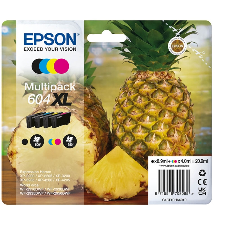 Ink C13T10H64010 604XL Multipack, Pineapple in de groep COMPUTERS & RANDAPPARATUUR / Printers & Accessoires / Inkt & Toner / Inktpatronen / Epson bij TP E-commerce Nordic AB (C26925)