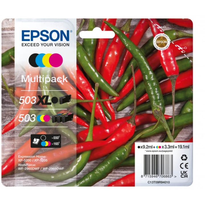 Ink C13T09R94010 503XL/503 Multipack, Chili in de groep COMPUTERS & RANDAPPARATUUR / Printers & Accessoires / Inkt & Toner / Inktpatronen / Epson bij TP E-commerce Nordic AB (C26942)