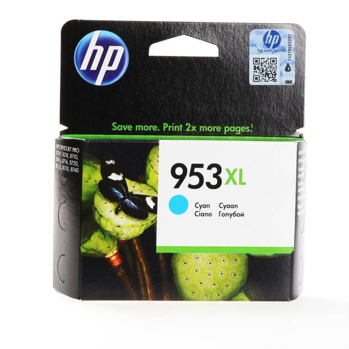 Ink F6U16AE 953XL Cyan in de groep COMPUTERS & RANDAPPARATUUR / Printers & Accessoires / Inkt & Toner / Toner / HP bij TP E-commerce Nordic AB (C26986)