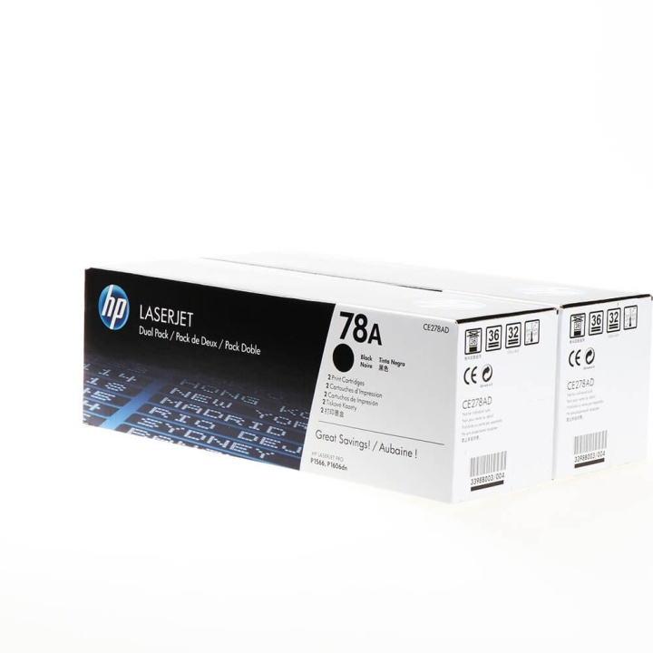 Toner CE278AD 78A Black, 2-pack in de groep COMPUTERS & RANDAPPARATUUR / Printers & Accessoires / Inkt & Toner / Toner / HP bij TP E-commerce Nordic AB (C27122)