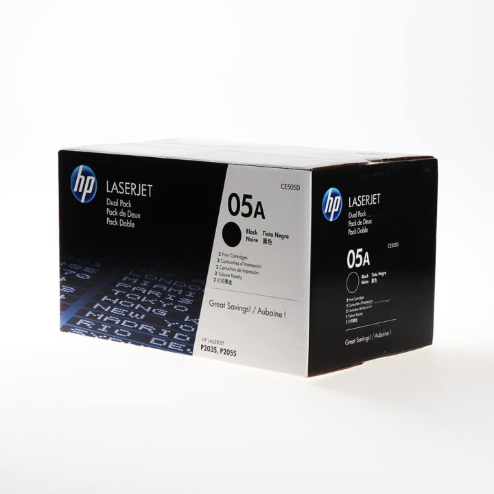 Toner CE505D 05A Black, 2-pack in de groep COMPUTERS & RANDAPPARATUUR / Printers & Accessoires / Inkt & Toner / Toner / HP bij TP E-commerce Nordic AB (C27156)