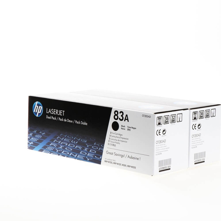 Toner CF283AD 83A Black, 2-pack in de groep COMPUTERS & RANDAPPARATUUR / Printers & Accessoires / Inkt & Toner / Toner / HP bij TP E-commerce Nordic AB (C27199)