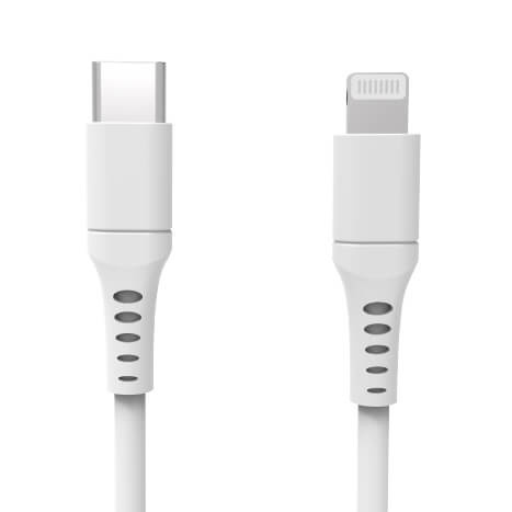 USB Cable USB-C to Lightning 3m White MFI C94 in de groep SMARTPHONE & TABLETS / Opladers & Kabels / Kabels / Kabels Lightning bij TP E-commerce Nordic AB (C28619)