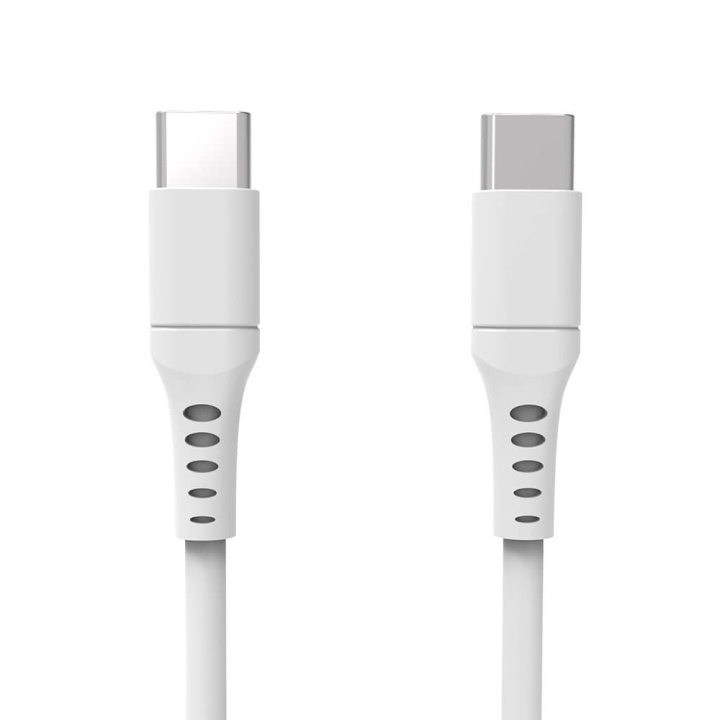 USB Cable USB-C to USB-C 2.0 3m White Rund cable in de groep SMARTPHONE & TABLETS / Opladers & Kabels / Kabels / Kabels Type C bij TP E-commerce Nordic AB (C28620)
