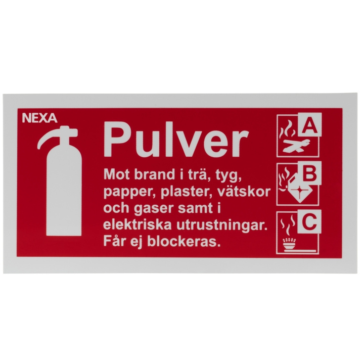 nexa BSP-1020 Skylt för pulversläckare in de groep HUISHOUDEN & TUIN / Alarm & Beveiliging / Vuur, rook, gas / Brandblussers bij TP E-commerce Nordic AB (C28816)