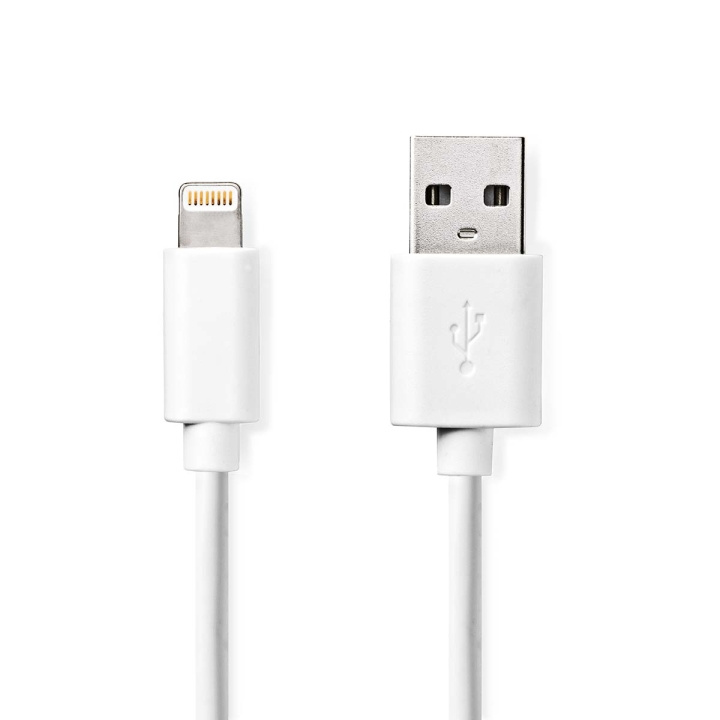 Nedis Lightning Kabel | USB 2.0 | Apple Lightning 8-Pins | USB-A Male | 480 Mbps | Vernikkeld | 1.00 m | Rond | PVC | Wit | Label in de groep SMARTPHONE & TABLETS / Opladers & Kabels / Kabels / Kabels Lightning bij TP E-commerce Nordic AB (C29312)