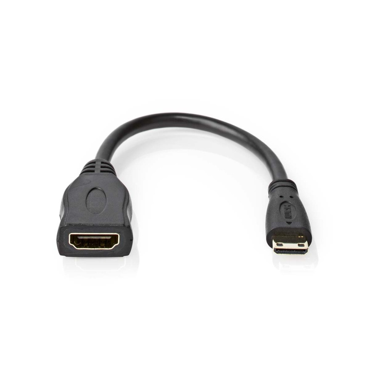 Nedis High Speed ​​HDMI™-Kabel met Ethernet | HDMI™ Mini-Connector | HDMI™ Output | 4K@30Hz | 10.2 Gbps | 0.20 m | Rond | PVC | Zwart | Doos in de groep HOME ELECTRONICS / Kabels & Adapters / HDMI / Adapters bij TP E-commerce Nordic AB (C29426)
