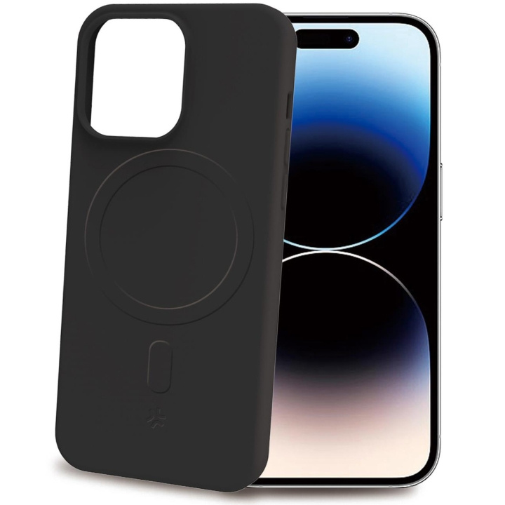Celly Cromomag Magnetic Soft rubber case MagSafe iPhone 15 Pro Svart in de groep SMARTPHONE & TABLETS / Mobielbescherming / Apple / iPhone 15 bij TP E-commerce Nordic AB (C29502)