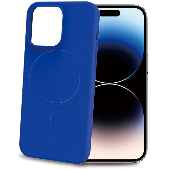 Celly Cromomag Soft rubber case MagSafe iPhone 15 Pro Blå in de groep SMARTPHONE & TABLETS / Mobielbescherming / Apple / iPhone 15 bij TP E-commerce Nordic AB (C29519)