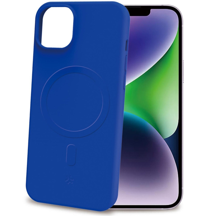 Celly Cromomag Soft rubber case MagSafe iPhone 15 Plus Blå in de groep SMARTPHONE & TABLETS / Mobielbescherming / Apple / iPhone 15 bij TP E-commerce Nordic AB (C29520)