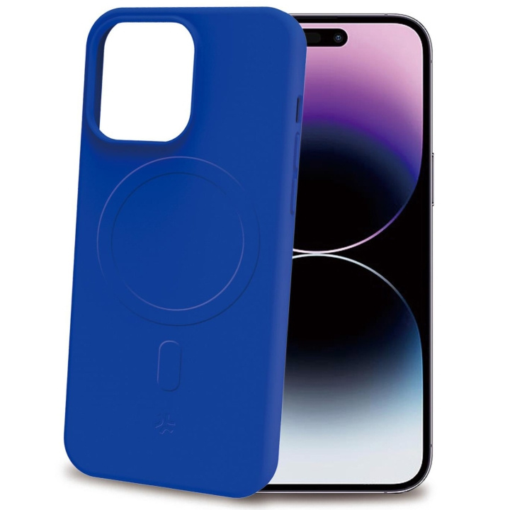 Celly Cromomag Soft rubber case MagSafe iPhone 15 Pro Max Blå in de groep SMARTPHONE & TABLETS / Mobielbescherming / Apple / iPhone 15 bij TP E-commerce Nordic AB (C29521)