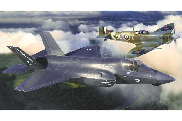 AIRFIX \'Then and Now\' Spitfire Mk.Vc & F-35B Lightning II in de groep SPORT, VRIJE TIJD & HOBBY / Hobby / Kunststof modellen / Vliegtuigen/helikopters bij TP E-commerce Nordic AB (C29616)