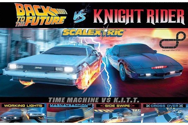 SCALEXTRIC Back to the Future vs Knight Rider 1980 Race Set in de groep SPEELGOED, KINDER- & BABYPRODUCTEN / Op afstand bestuurbaar / Autobanen / Banen bij TP E-commerce Nordic AB (C29704)