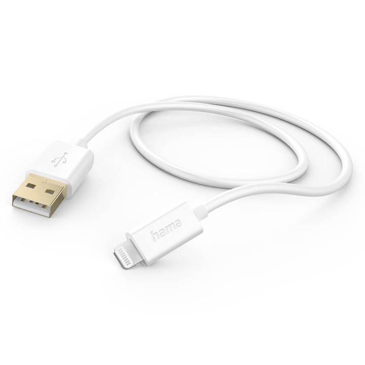 Hama Laddkabel USB-A till Lightning White 1,5m in de groep SMARTPHONE & TABLETS / Opladers & Kabels / Kabels / Kabels Lightning bij TP E-commerce Nordic AB (C30215)