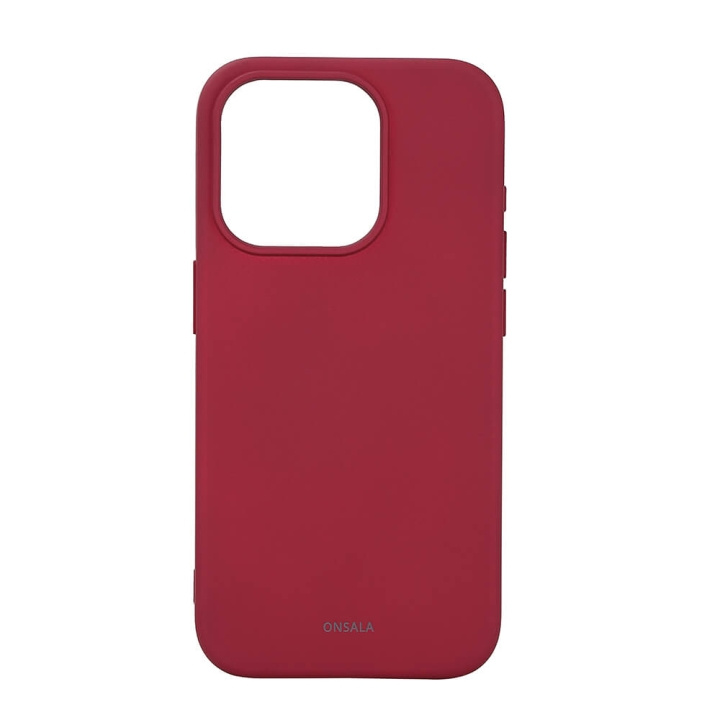 ONSALA Mobilskal Silikon MagSeries Deep Red - iPhone 15 Pro in de groep SMARTPHONE & TABLETS / Mobielbescherming / Apple / iPhone 15 bij TP E-commerce Nordic AB (C30385)