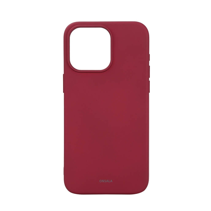 ONSALA Mobilskal med Silikonkänsla MagSeries Deep Red - iPhone 15 Pro Max in de groep SMARTPHONE & TABLETS / Mobielbescherming / Apple / iPhone 15 bij TP E-commerce Nordic AB (C30386)