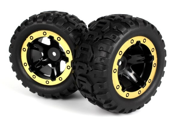 BLACKZON Slyder MT Wheels/Tires Assembled (Black/Gold) in de groep SPEELGOED, KINDER- & BABYPRODUCTEN / Op afstand bestuurbaar / Reserveonderdelen & Extra accessoires / Blackzon bij TP E-commerce Nordic AB (C30766)