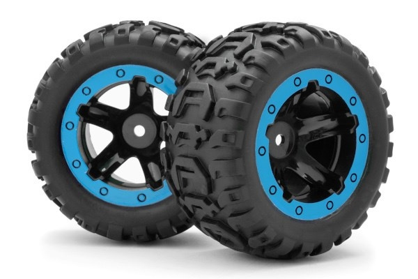 BLACKZON Slyder MT Wheels/Tires Assembled (Black/Blue) in de groep SPEELGOED, KINDER- & BABYPRODUCTEN / Op afstand bestuurbaar / Reserveonderdelen & Extra accessoires / Blackzon bij TP E-commerce Nordic AB (C30772)