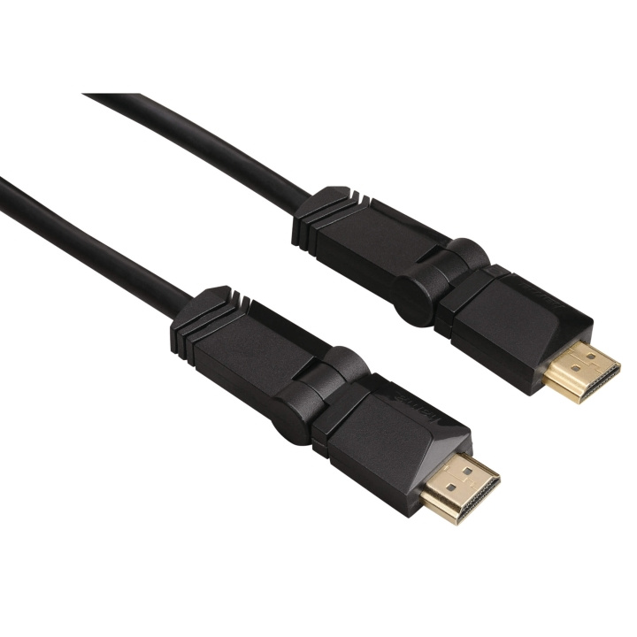 HAMA Kabel HDMI Ethernet Roterande Guld Svart 3m in de groep HOME ELECTRONICS / Kabels & Adapters / HDMI / Kabels bij TP E-commerce Nordic AB (C30869)