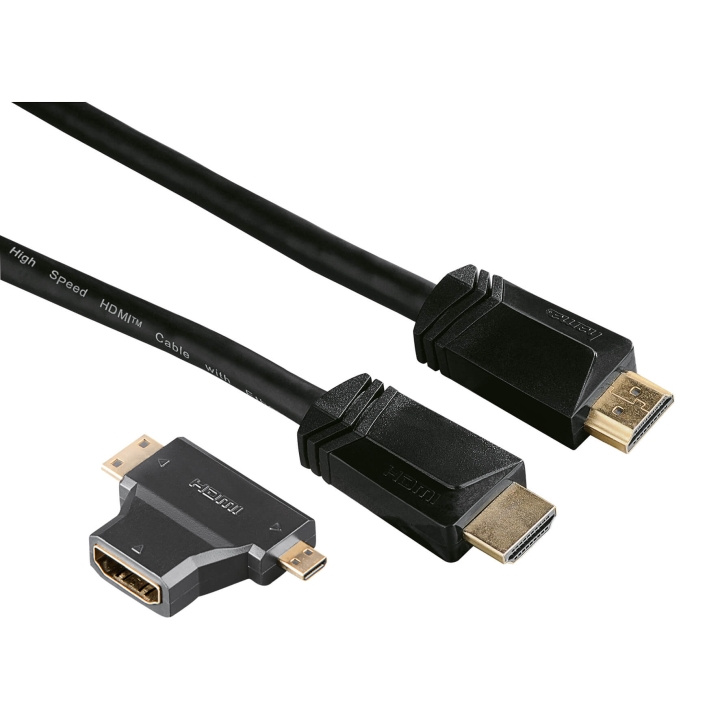 HAMA Kabel HDMI Ethernet Adapter 1xHDMI-1xMicro 1xMini Guld 1.5m in de groep HOME ELECTRONICS / Kabels & Adapters / HDMI / Kabels bij TP E-commerce Nordic AB (C30884)