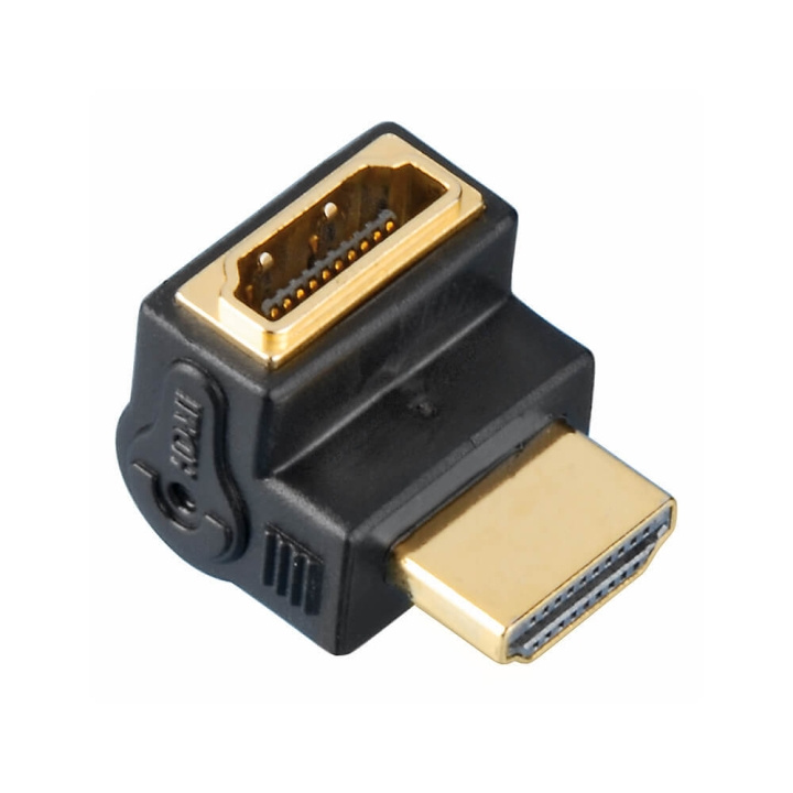 HAMA Adapter HDMI Vinklad Ned Hona-Hane Guld Svart in de groep HOME ELECTRONICS / Kabels & Adapters / HDMI / Adapters bij TP E-commerce Nordic AB (C30887)