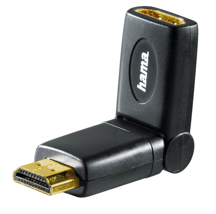 HAMA Adapter HDMI Rotation Hona-Hane Guld Svart in de groep HOME ELECTRONICS / Kabels & Adapters / HDMI / Adapters bij TP E-commerce Nordic AB (C30889)