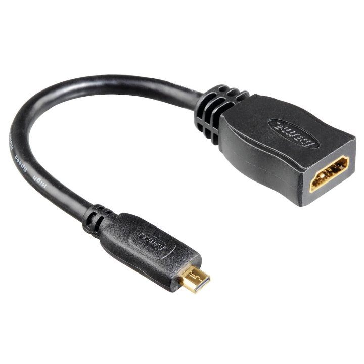 HAMA Adapter HDMI Micro D-HDMI Hane-Hona Guld Svart in de groep HOME ELECTRONICS / Kabels & Adapters / HDMI / Adapters bij TP E-commerce Nordic AB (C30890)