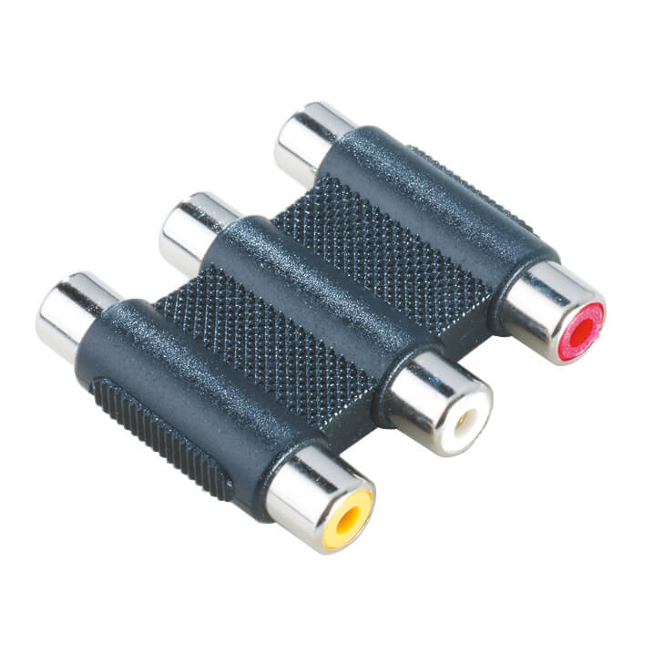 HAMA Adapter 3RCA-3RCA Hona-Hona Svart in de groep HOME ELECTRONICS / Kabels & Adapters / RCA / Adapters bij TP E-commerce Nordic AB (C30893)