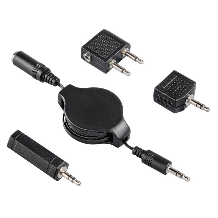 HAMA Adapter Kit Inkl Kabel 3.5mm Roll-Up 1.2m in de groep HOME ELECTRONICS / Kabels & Adapters / Audio Analoog / Adapters bij TP E-commerce Nordic AB (C30895)