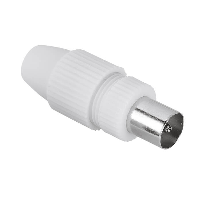 HAMA Adapter Antenn Avskärmad Koax Hane Vit in de groep HOME ELECTRONICS / Kabels & Adapters / Antennekabels & Accessoires / Accessoires bij TP E-commerce Nordic AB (C30904)