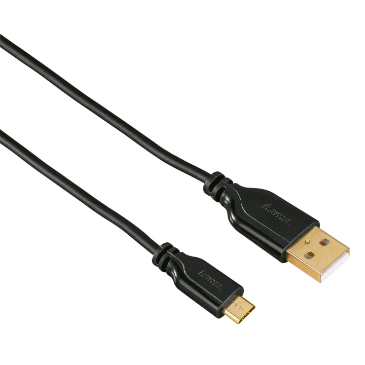 HAMA Kabel USB-USB-Micro B Guld Svart 0.75m in de groep COMPUTERS & RANDAPPARATUUR / Computerkabels / USB / Micro-USB / Kabels bij TP E-commerce Nordic AB (C31161)