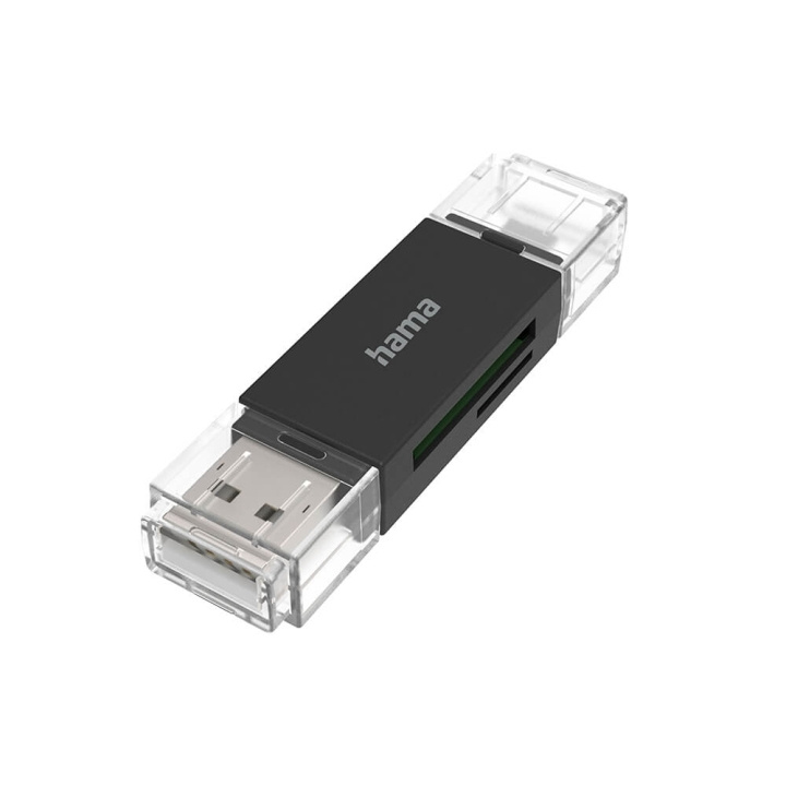 Hama Kortläsare USB-A Micro-USB SD/microSD in de groep HOME ELECTRONICS / Opslagmedia / Geheugenkaartlezer bij TP E-commerce Nordic AB (C31204)
