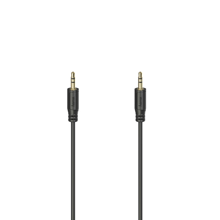 Hama Ljudkabel Flexi-Slim 3,5mm-3,5mm Guld Svart 0,75m in de groep HOME ELECTRONICS / Kabels & Adapters / Audio Analoog / 3.5 mm bij TP E-commerce Nordic AB (C31218)