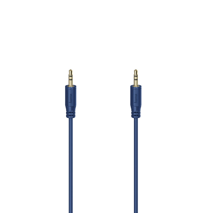 Hama Ljudkabel Flexi-Slim 3,5mm-3,5mm Guld Blå 0,75m in de groep HOME ELECTRONICS / Kabels & Adapters / Audio Analoog / 3.5 mm bij TP E-commerce Nordic AB (C31219)