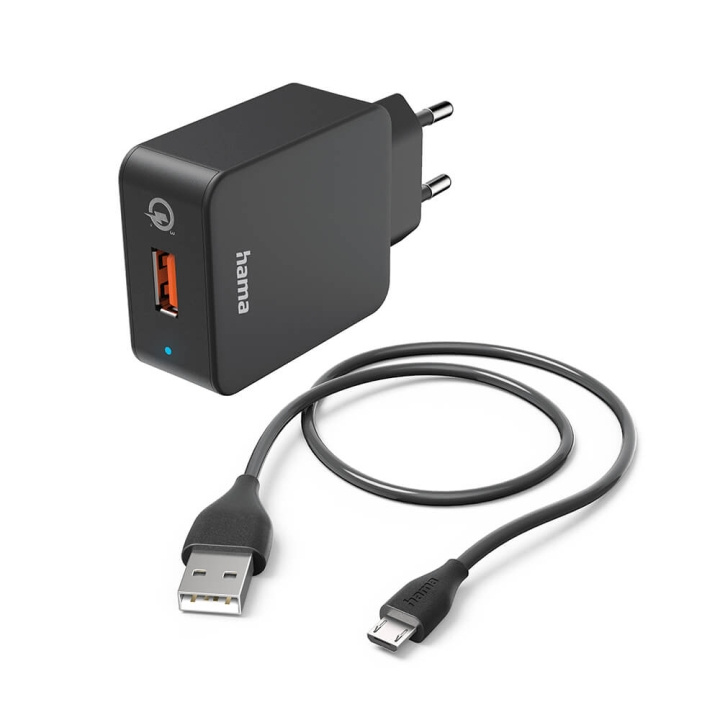 Hama Laddare Micro-USB 220V Svart 1,5m in de groep SMARTPHONE & TABLETS / Opladers & Kabels / Wandoplader / Wandoplader microUSB bij TP E-commerce Nordic AB (C31231)