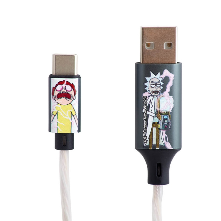 RICK&MORTY USB A till C Light-Up 1,2m Shock in de groep SMARTPHONE & TABLETS / Opladers & Kabels / Kabels / Kabels Type C bij TP E-commerce Nordic AB (C32121)