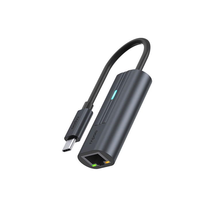 Rapoo Adapter USB-C UCA-1006 USB-C till Gigabit LAN in de groep COMPUTERS & RANDAPPARATUUR / Computerkabels / Netwerkkabels / Adapters & Geleiderverbindingen bij TP E-commerce Nordic AB (C32271)