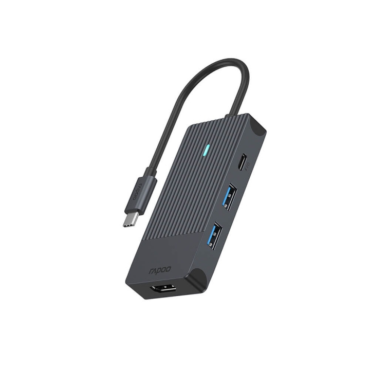 Rapoo Multiport USB-C UCM-2001 4-i-1 USB-C-Adapter in de groep COMPUTERS & RANDAPPARATUUR / Computeraccessoires / USB-hubs bij TP E-commerce Nordic AB (C32272)