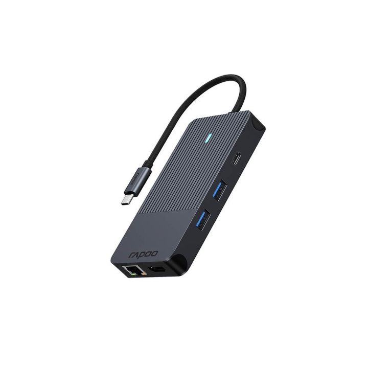 Rapoo Multiport USB-C UCM-2005 10-i-1 USB-C-Adapter in de groep COMPUTERS & RANDAPPARATUUR / Computeraccessoires / USB-hubs bij TP E-commerce Nordic AB (C32275)