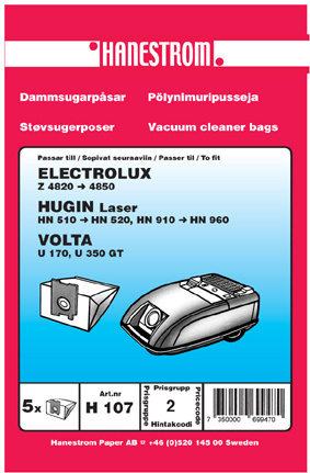 hanestroem Dammsugarpåsar Hanestrom Hugin Laser in de groep HUISHOUDEN & TUIN / Schoonmaakproducten / Stofzuigers & Accessoires / Accessoires / Stofzuigerzakken bij TP E-commerce Nordic AB (C33202)