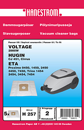 hanestroem Dammsugarpåsar Hanestrom Hugin Cirrus in de groep HUISHOUDEN & TUIN / Schoonmaakproducten / Stofzuigers & Accessoires / Accessoires / Stofzuigerzakken bij TP E-commerce Nordic AB (C33208)
