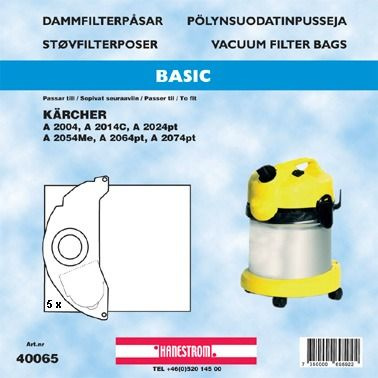 hanestroem Dammsugarpåsar Hanestrom Kärcher WD4 in de groep HUISHOUDEN & TUIN / Schoonmaakproducten / Stofzuigers & Accessoires / Accessoires / Stofzuigerzakken bij TP E-commerce Nordic AB (C33217)