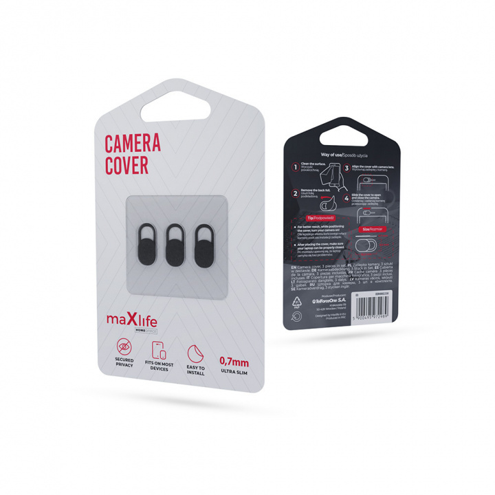 Maxlife Home Office Webcam Beschermer, 3-pak in de groep COMPUTERS & RANDAPPARATUUR / Laptops & accessoires / Overige bij TP E-commerce Nordic AB (C33682)