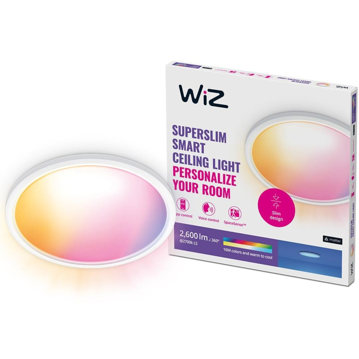 WiZ WiFi Smart SuperSlim plafond Färg + Varm-kallvit 2600lm in de groep HUISHOUDEN & TUIN / Smart home / Slimme verlichting bij TP E-commerce Nordic AB (C33721)